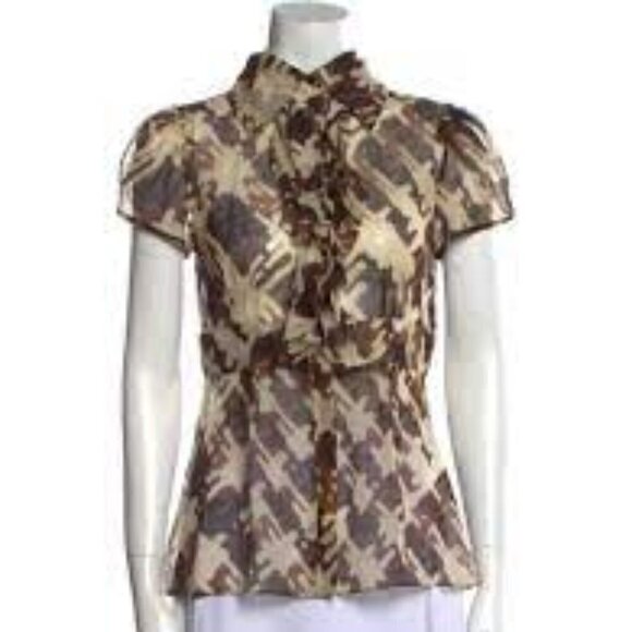 𝅺diane von Furstenberg DVF Silk Printed Blouse - Picture 1 of 16